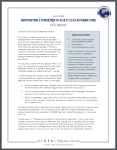 Improving Efficiency in Healthcare Help Desk Operations Case Study